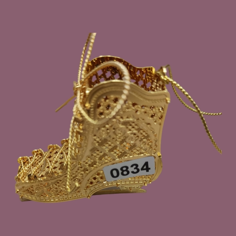 Danbury mint vtg ice skate 23k gold electroplated ornament - Picture 8 of 8